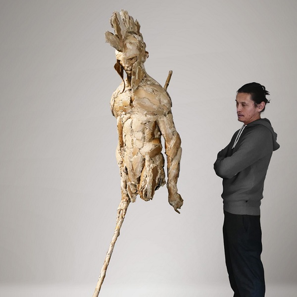 cardboard sculptures by Olivier Bertrand