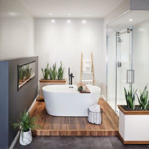 bathroom with natural elements