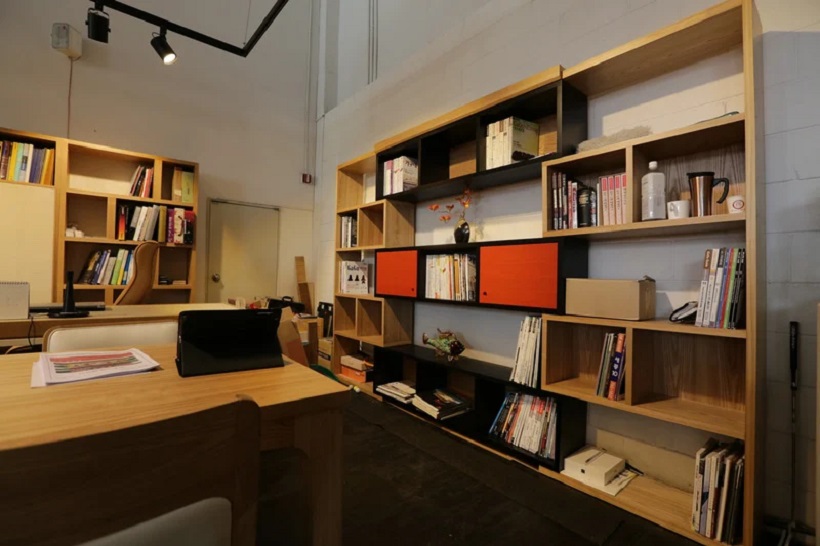 office with shelves