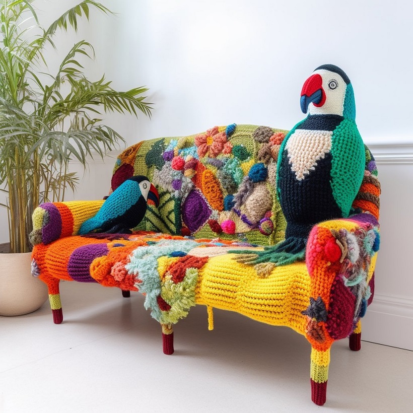parrot on a couch