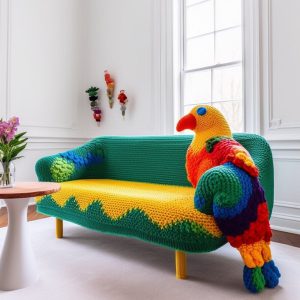parrot on a couch