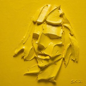 Original UNICOLOR - New Series UNICD20-17 Jonquil Yellow 20x20cm, Oil on Wood Panel, 2021
