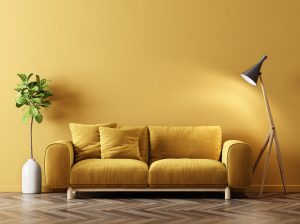 mustard yellow couch