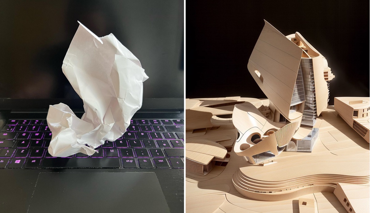 crumpled paper architecture