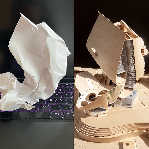 Crumpled paper architecture