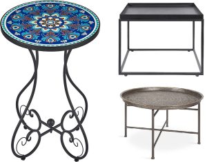 metal coffee table with different styles