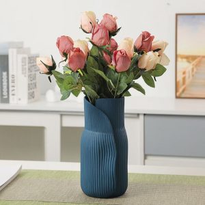 Ceramic Blue Vase, Nordic Modern Art, Living Room Decor