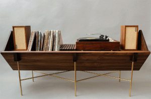 record table with metal legs