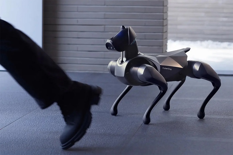 a robot dog running