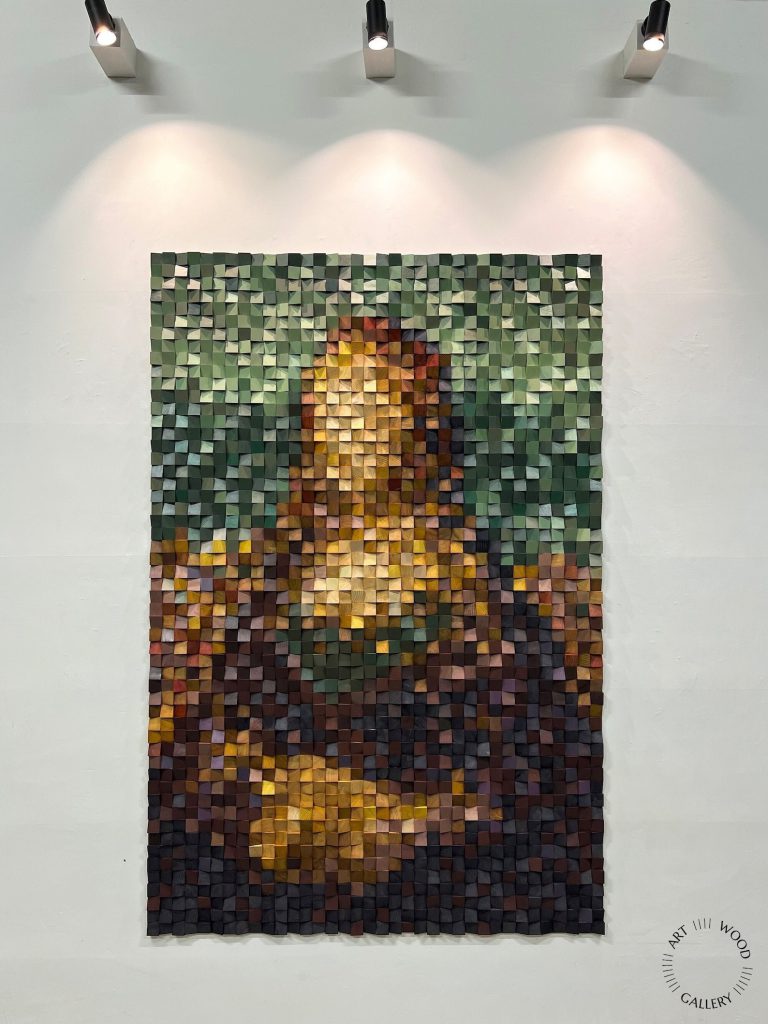 Mona Lisa Design Made From Small Wooden Blocks