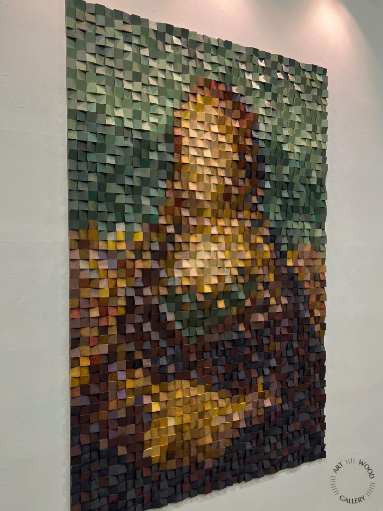 Mona Lisa Design Made From Small Wooden Blocks