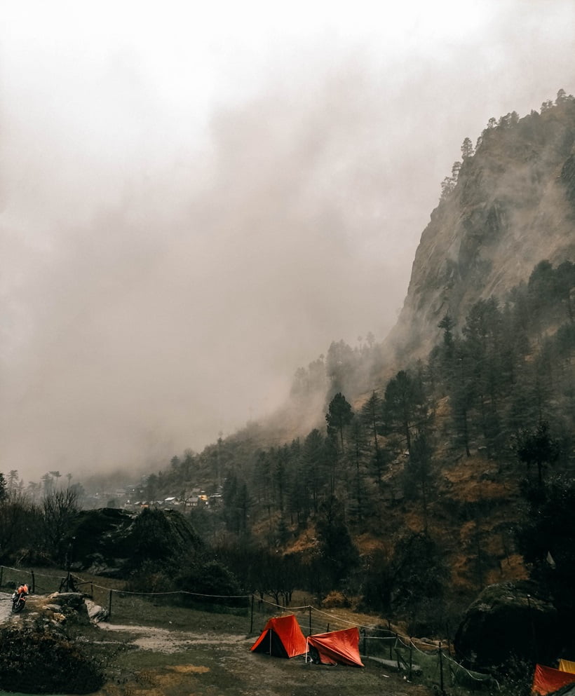 camping in the rain