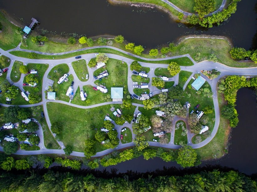 top view of RV park