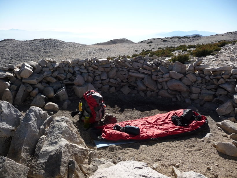 a sleeping bag belonging to a solo camper