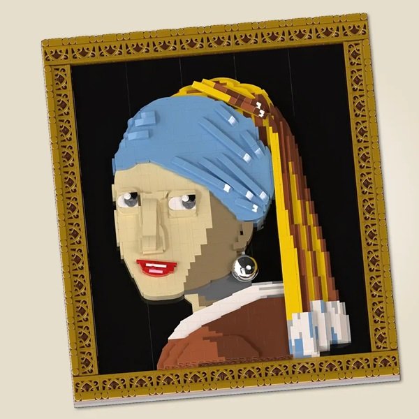 One of the most popular interpretations of popular paintings are the Girl with a Pearl Earring LEGO edition.