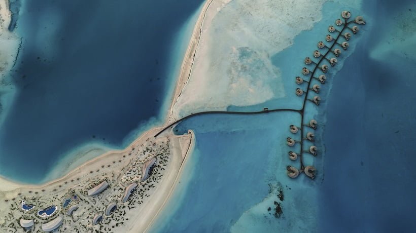 bird's-eye view of a hotel