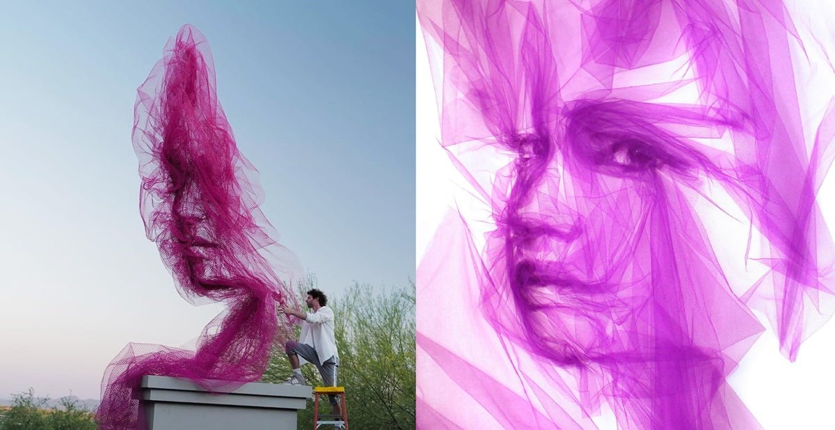 Benjamin Shine is an artist from London transforming fabric into ethereal sculptures with his unique approach to both art and materials.