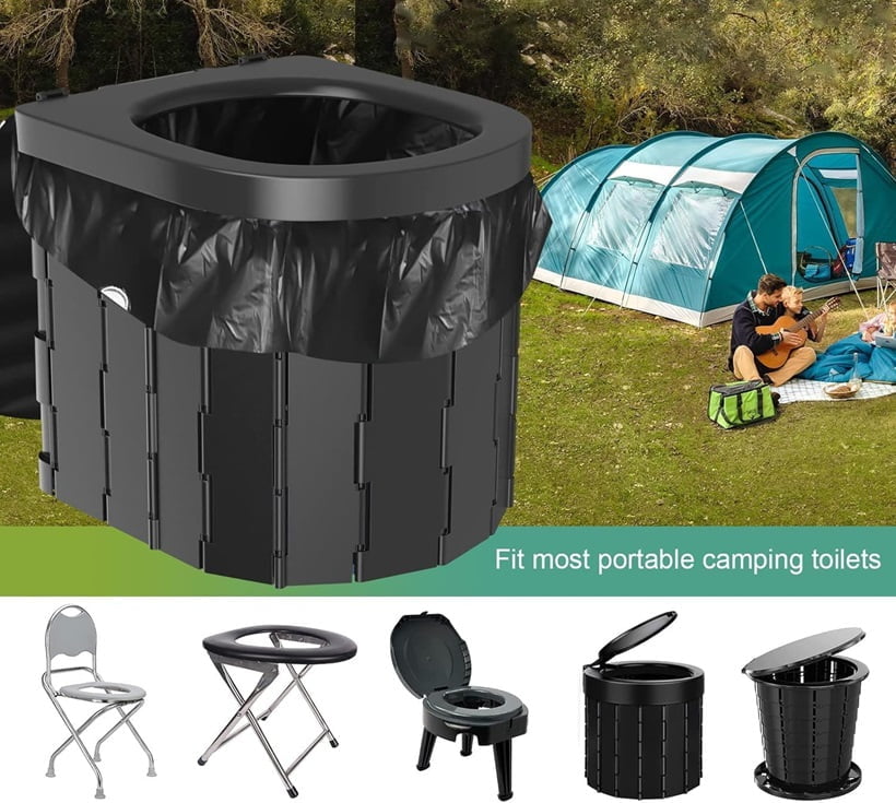 camping toilet with waste bag