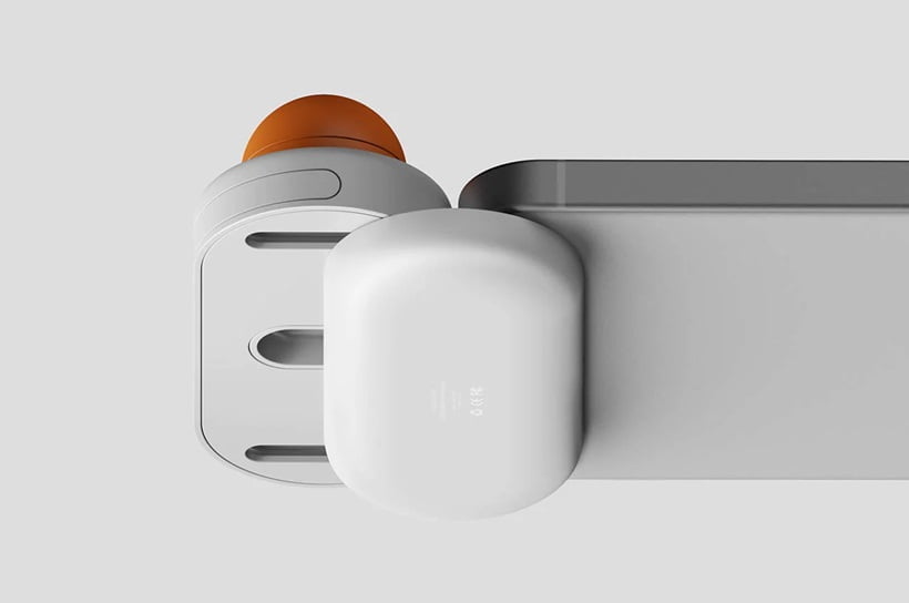 a phone connected to a gear