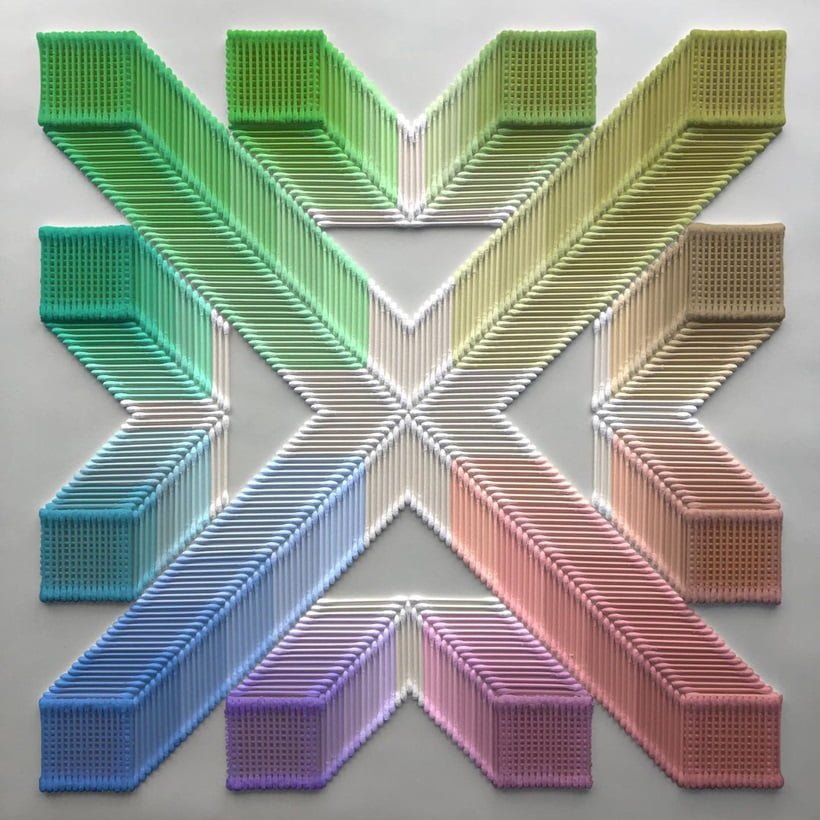 A design made of Q tips