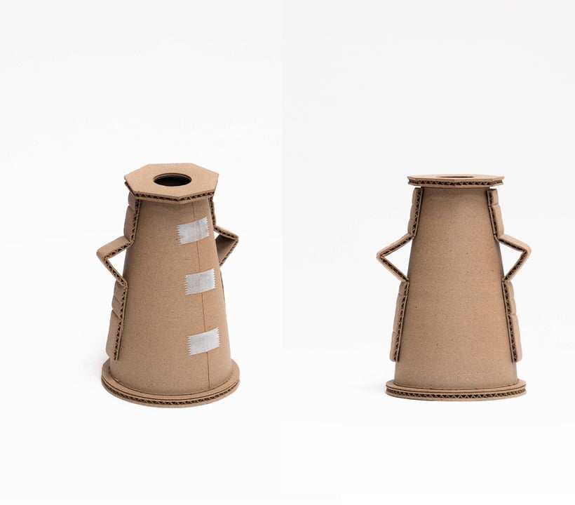 cardboard-like vase