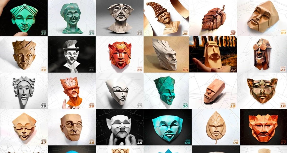 Fynn Jackson is a well-known origami artist known for creating expressive origami masks using a single sheet of paper.