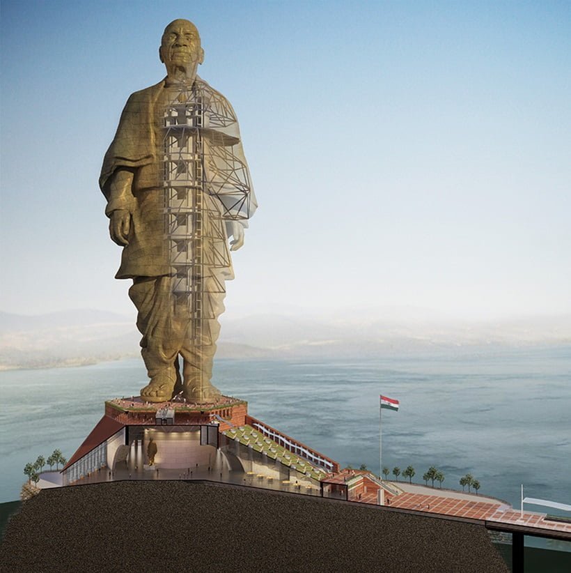 construction state of the Statue of Unity