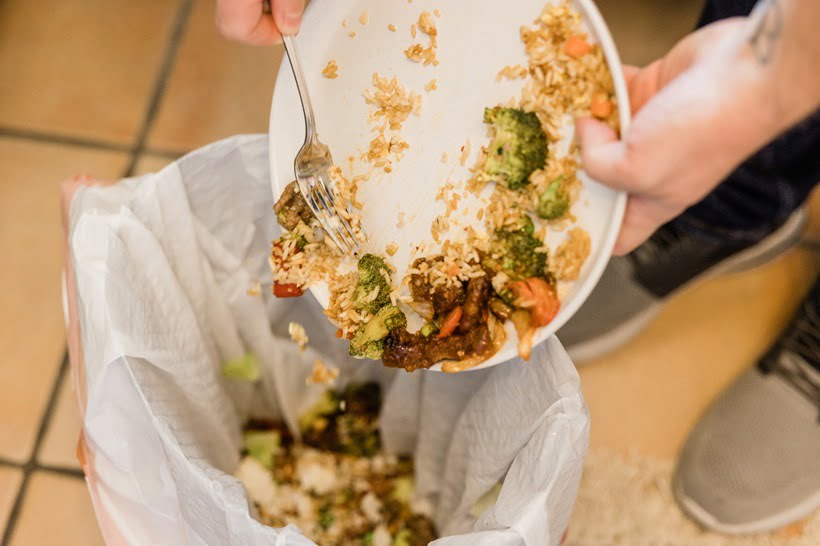 cleaning leftover food