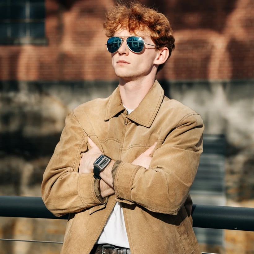 a gingerman posing