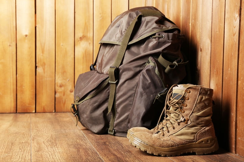 camping gear packed and ready