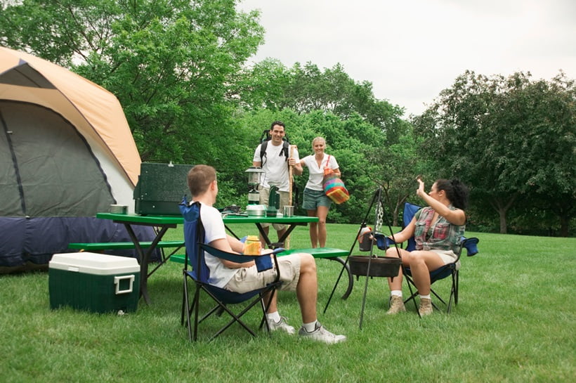a group of friends camping