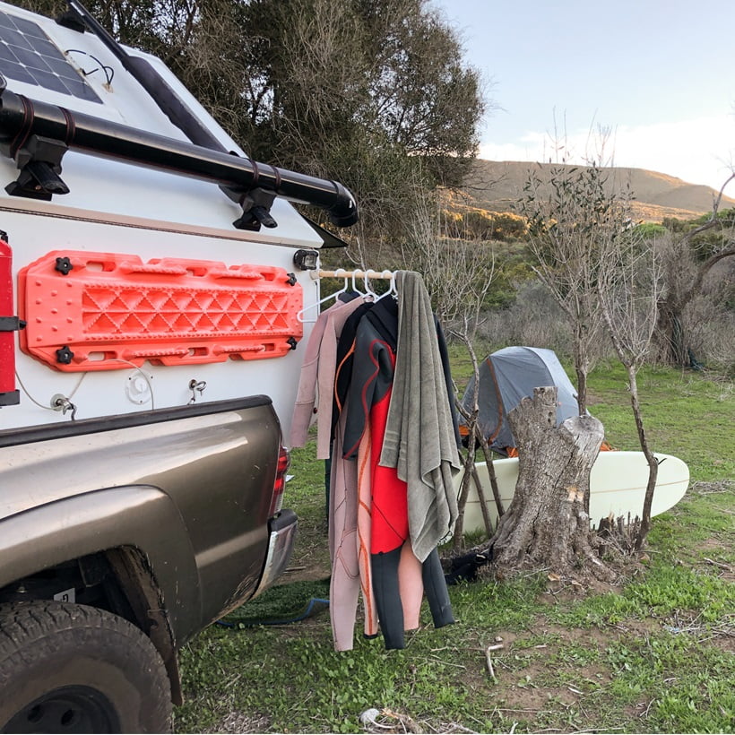 taking shower during camping