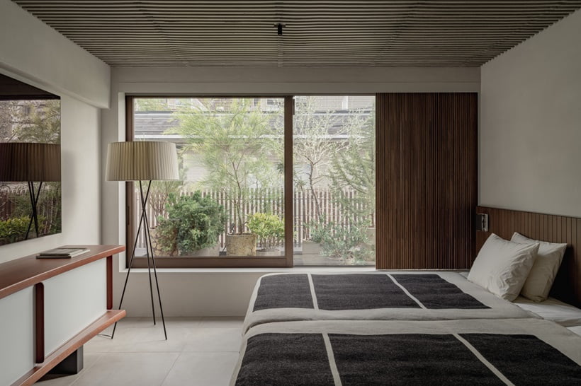 bedroom with garden view
