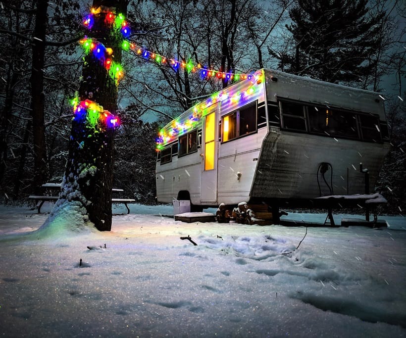 winter camping campground