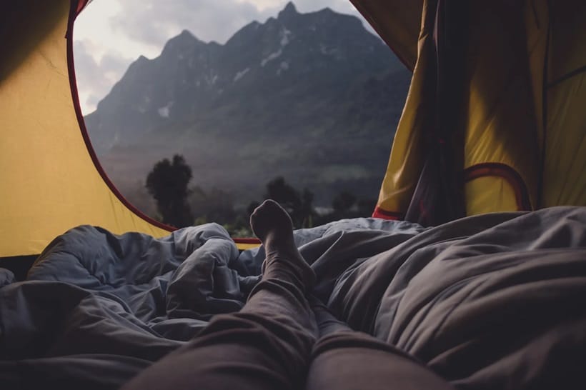 camping in the mountains
