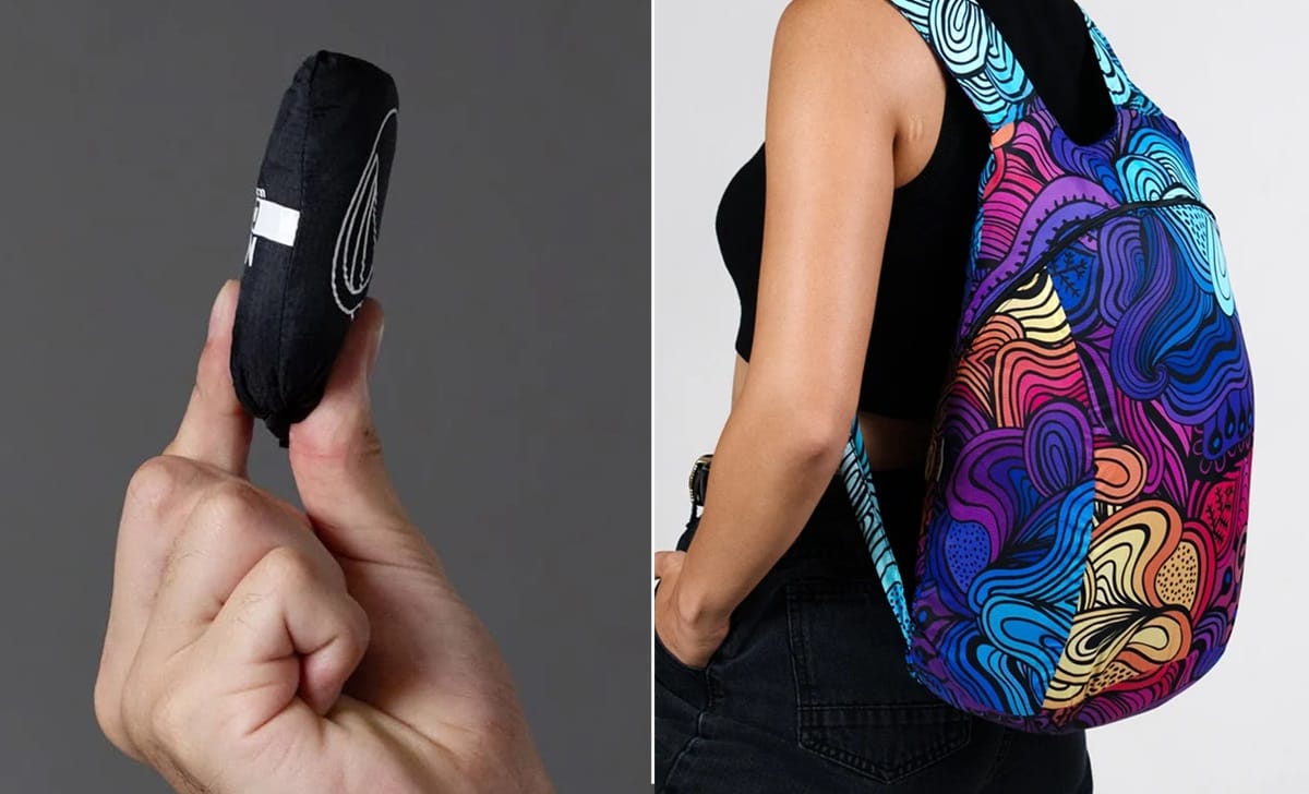 You can effortlessly fold Nanobag Daypack down to pocket size when you do not need to use this foldable backpack.