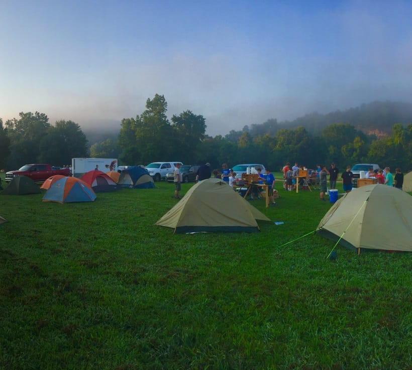 campsite with different campers