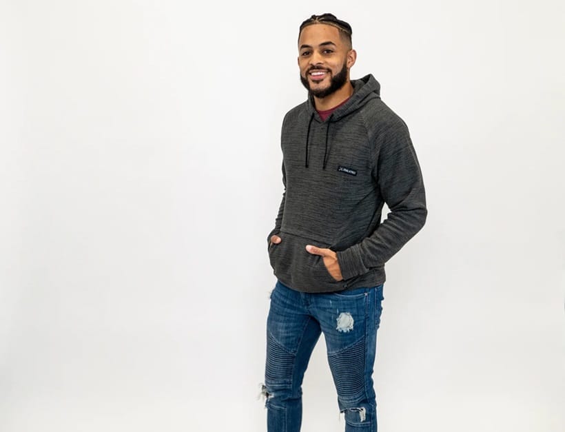 Evolution hoodie is made from recycled coffee beans and plastic bottles