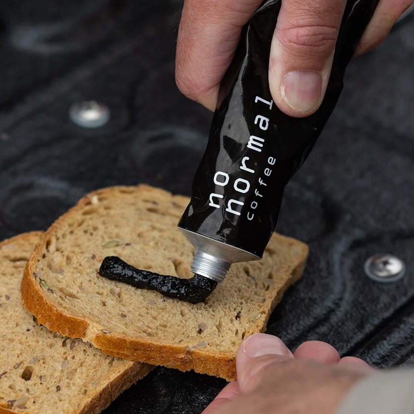spreading paste on a bread