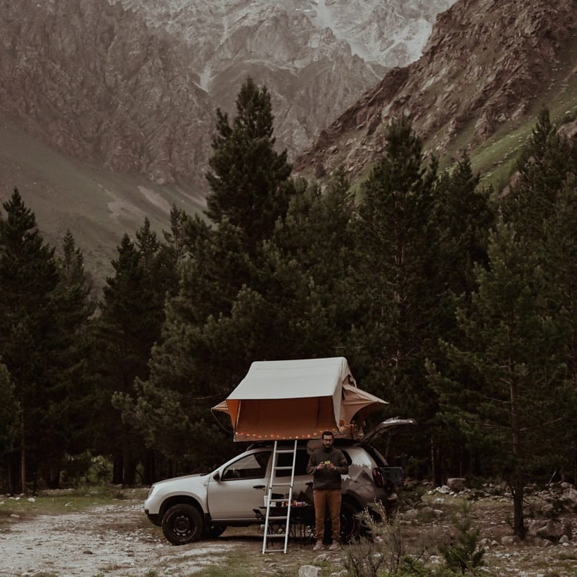 camping with a rooftop