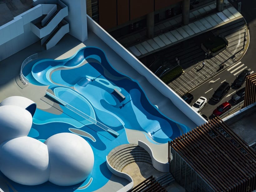 blue skateboarding area