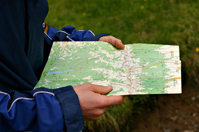 finding location on a map in the woods