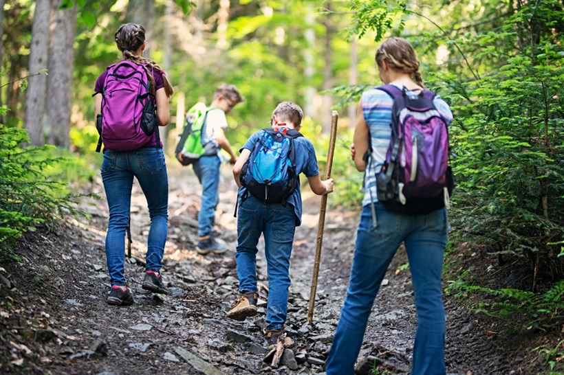 family hiking