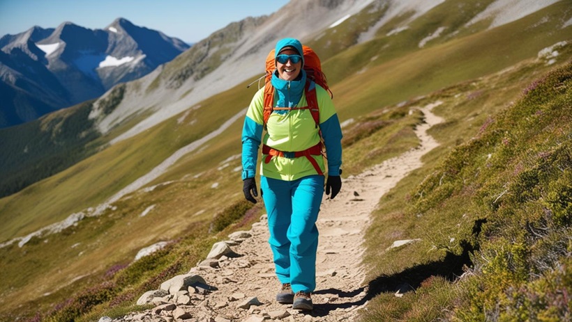 a hiker waering visible cloth