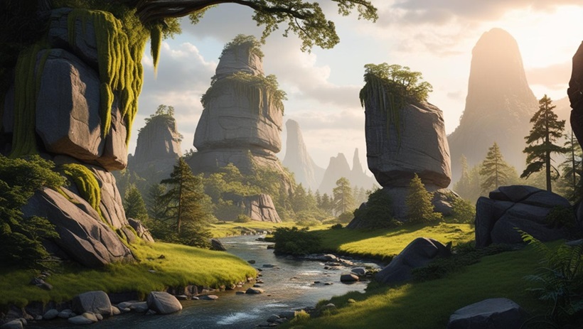 unique rocks in the woods