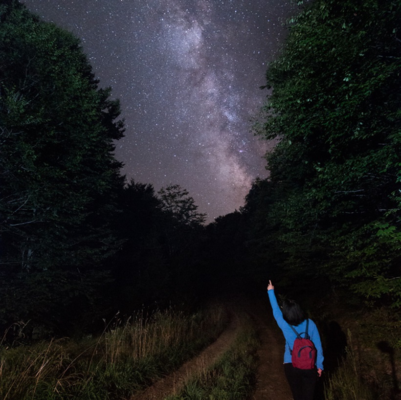 hiking under the stars