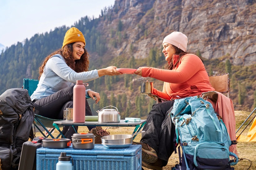 sharing camping food