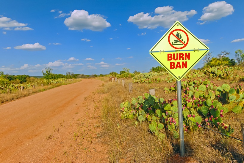 burn ban sign