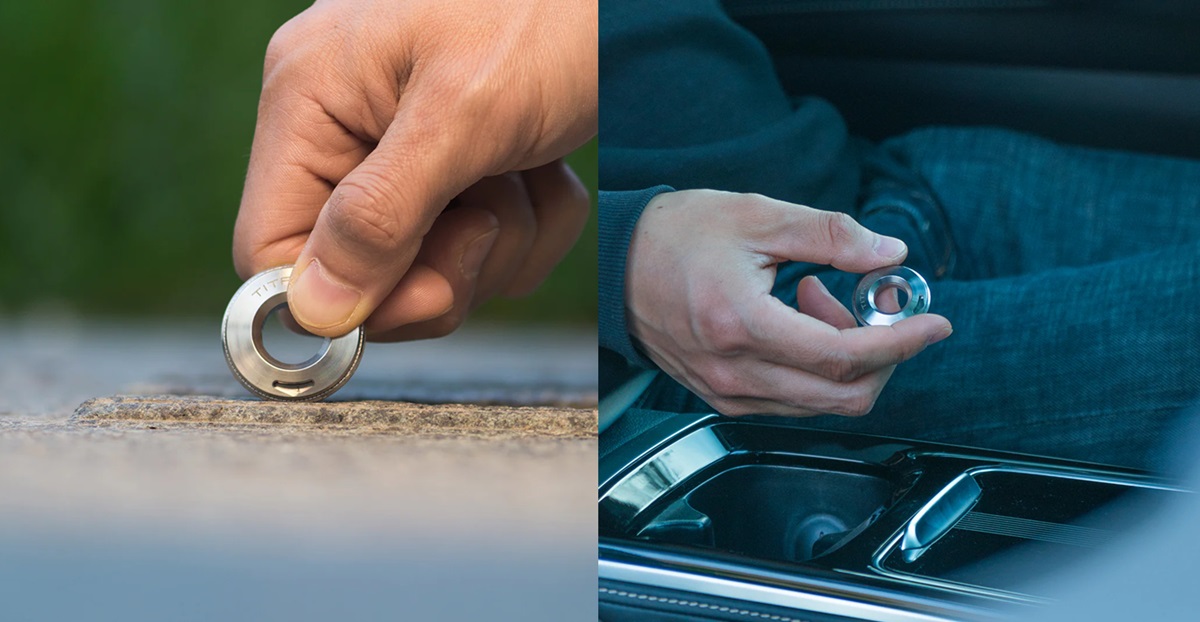 The curve measure ring by Titaner is a compact titanium tool for creatives, engineers, and everyday problem solvers.