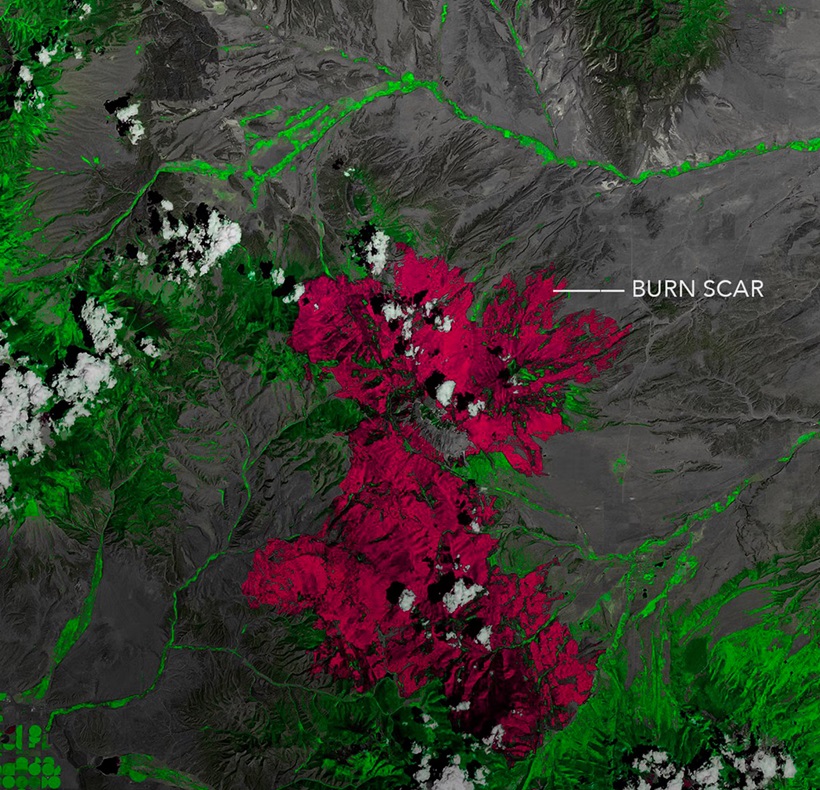 a map marked with green and red